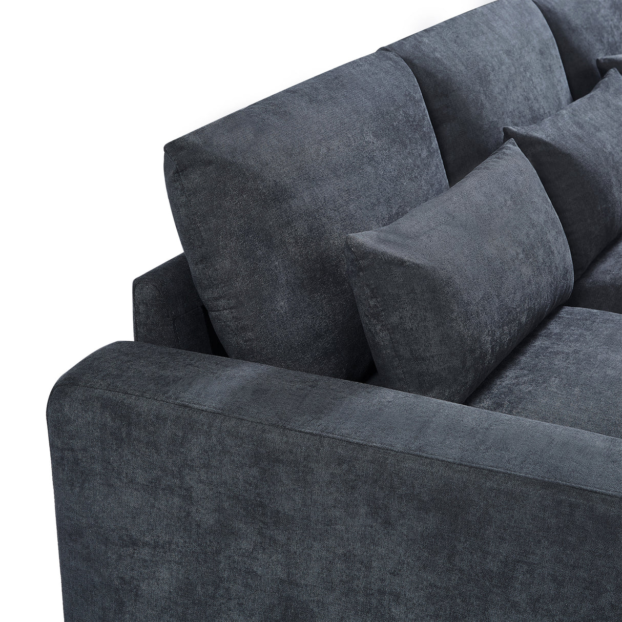 U_Style Modern Large L-Shape Feather Filled Sectional Sofa,  Convertible Sofa Couch with Reversible Chaise for Living Room - Home Elegance USA