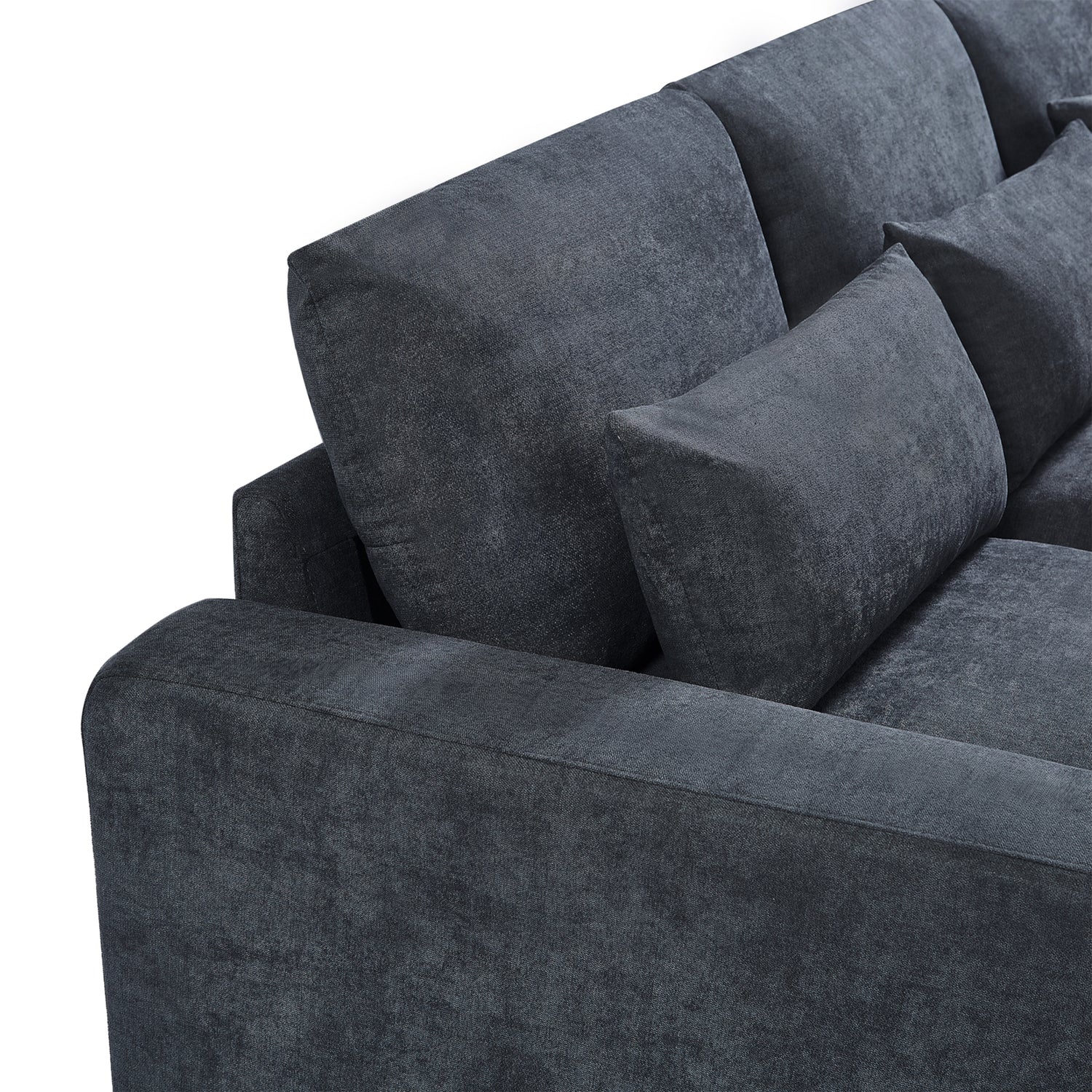 U_Style Modern Large L-Shape Feather Filled Sectional Sofa,  Convertible Sofa Couch with Reversible Chaise for Living Room - Home Elegance USA