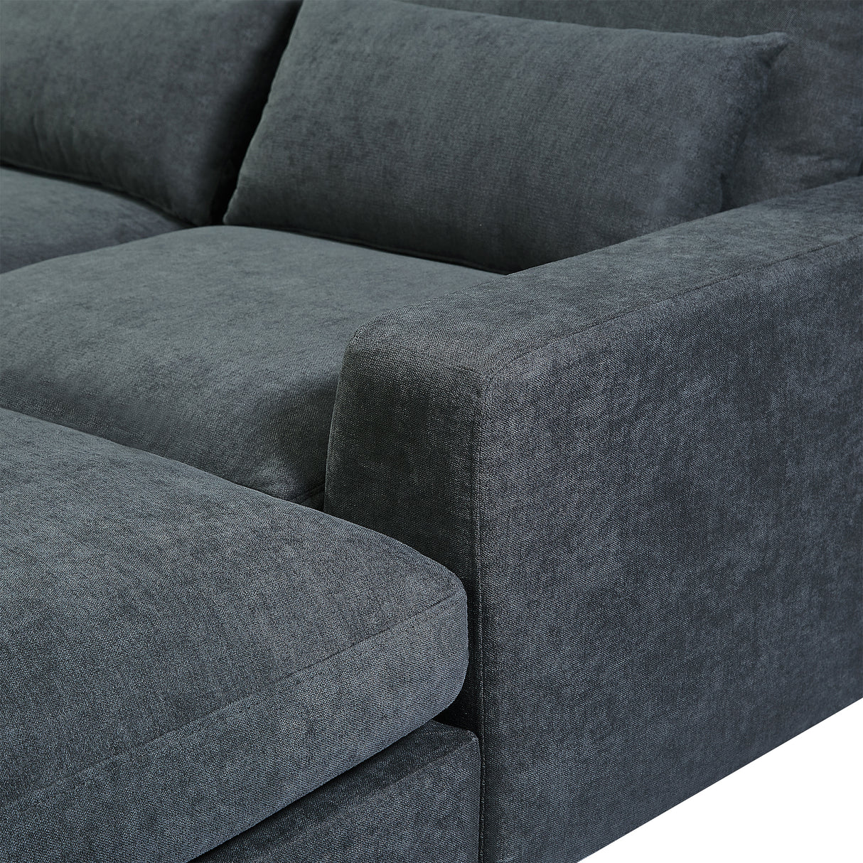 U_Style Modern Large L-Shape Feather Filled Sectional Sofa,  Convertible Sofa Couch with Reversible Chaise for Living Room - Home Elegance USA