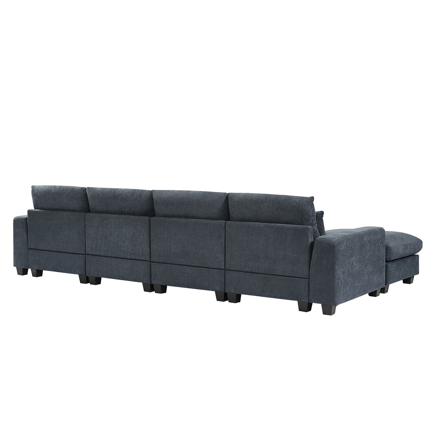 U_Style Modern Large L-Shape Feather Filled Sectional Sofa,  Convertible Sofa Couch with Reversible Chaise for Living Room - Home Elegance USA