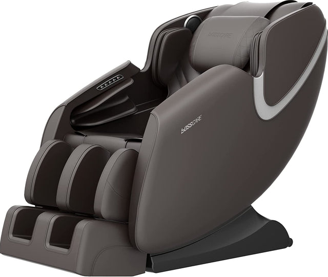 BOSSCARE Massage Chair Recliner with Zero Gravity, Full Body Airbag Massage Chair with Bluetooth Speaker, Foot Roller Brown | Home Elegance USA