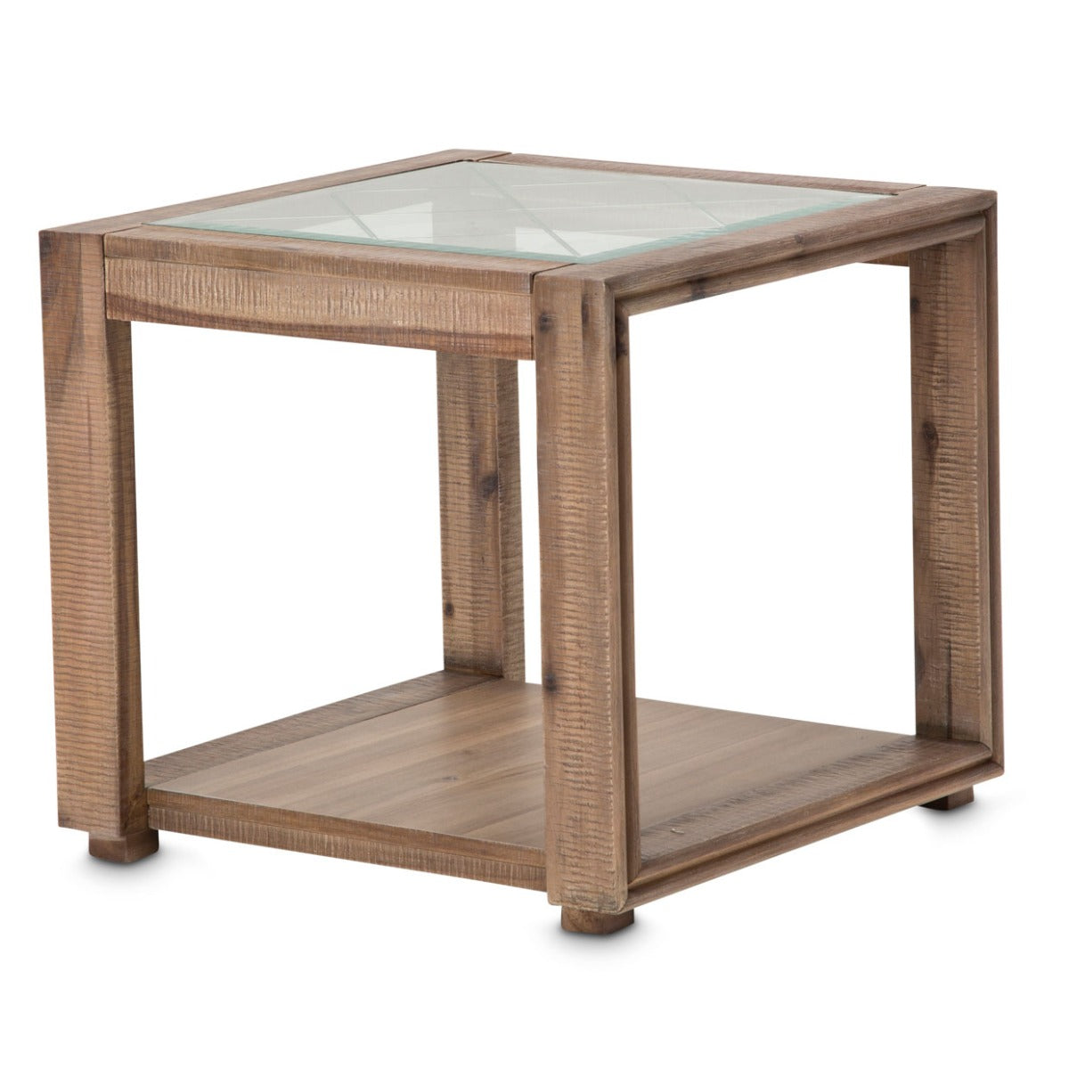 Aico Furniture - Hudson Ferry End Table In Driftwood - Ki-Hudf202-216