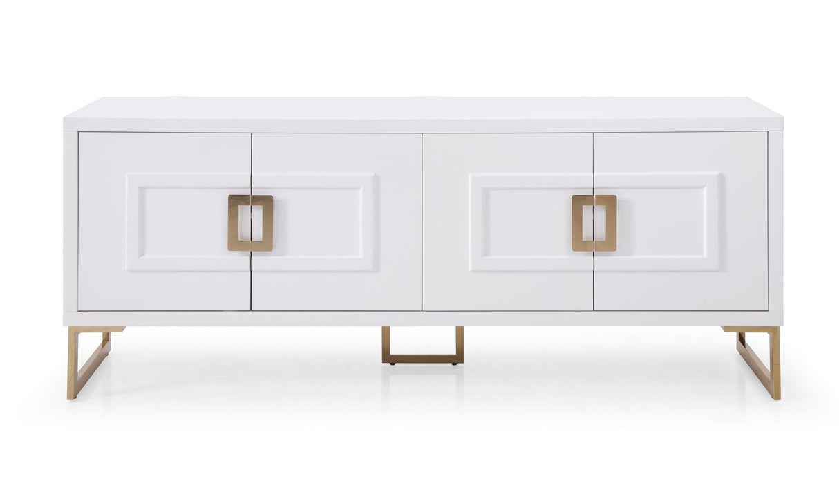 Vig Furniture Modrest Leah - Contemporary White High Gloss & Champagne Gold Buffet