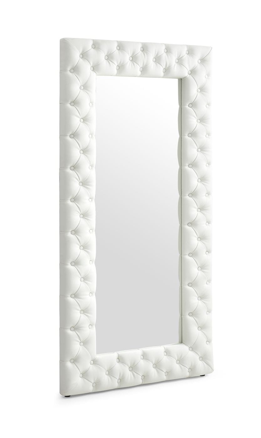 Vig Furniture Modrest Legend - Modern White Bonded Leather Floor Mirror