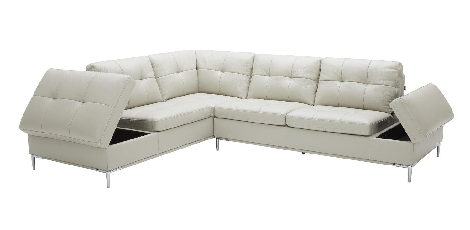 J&M Furniture - Leonardo Silver Grey In Left Hand Facing Modern Sectional Sofa - 18994-Lhfc