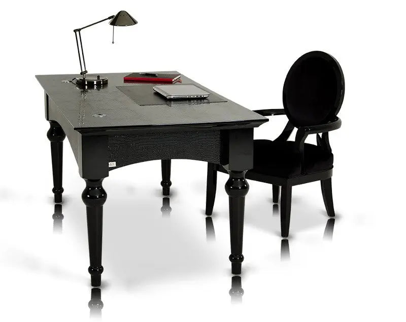 Aa701 - 180 Armani Black Lacquer Crocodile Desk Vgunaa701 - 180 | Home Elegance USA