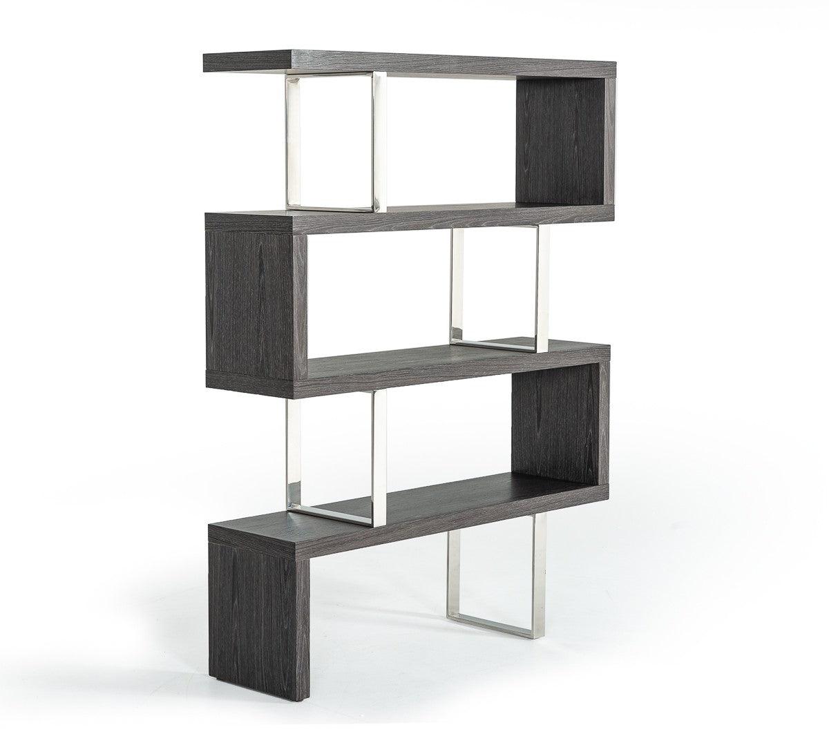 Vig Furniture - Modrest Maze Modern Grey Elm Bookcase - Vgbbmd105-Gry