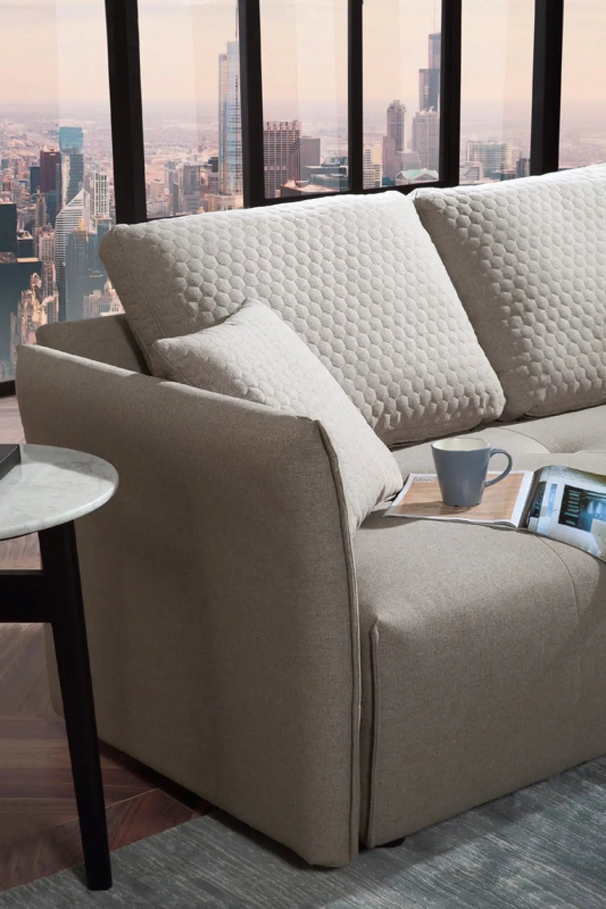 Divani Casa Polson Modern Modular Light Grey Fabric Sectional Sofa Bed Vgmb - 1869 - Ltgry | Home Elegance USA