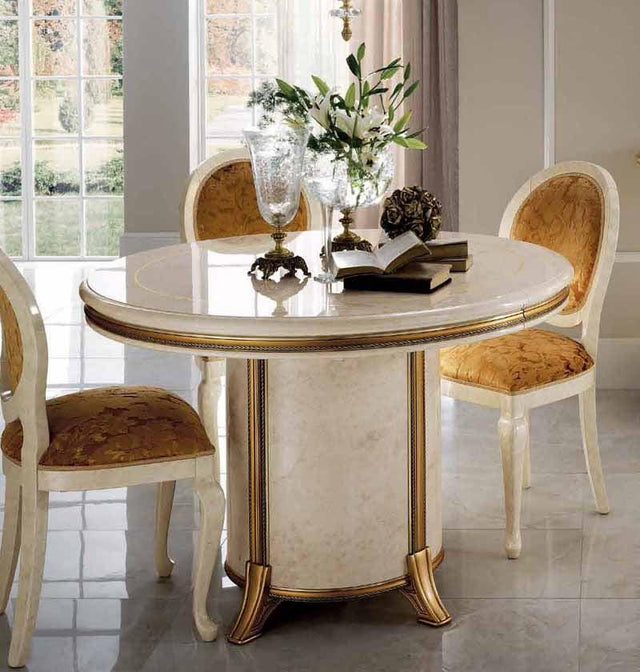 Arredoclassic Italy Melodia Round Dining Table W - 1Ext - Melodiardts | ESF | Home Elegance USA