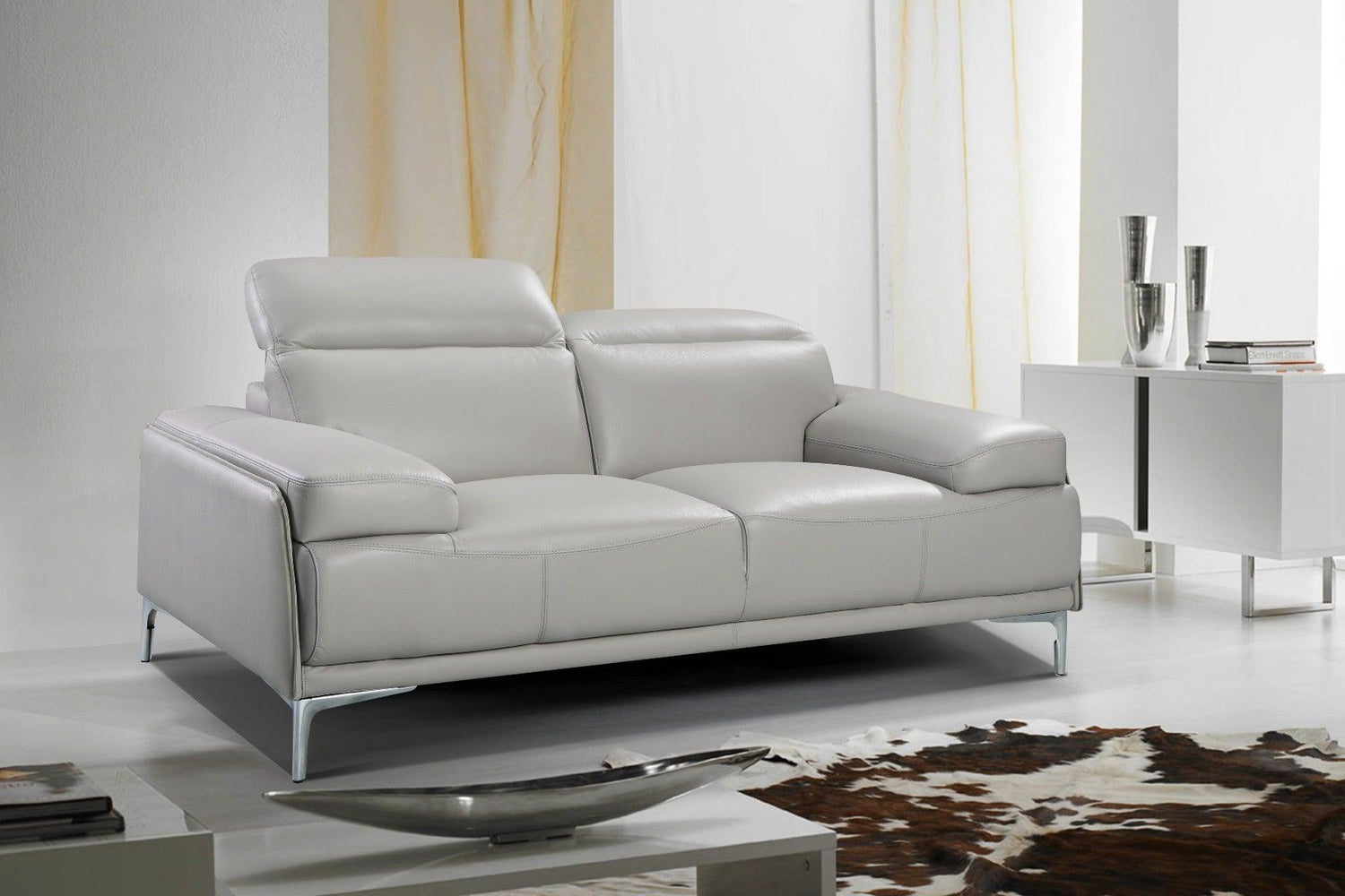 J&M Furniture - Nicolo 2 Piece Sofa Set In Light Grey - 18983-2Set