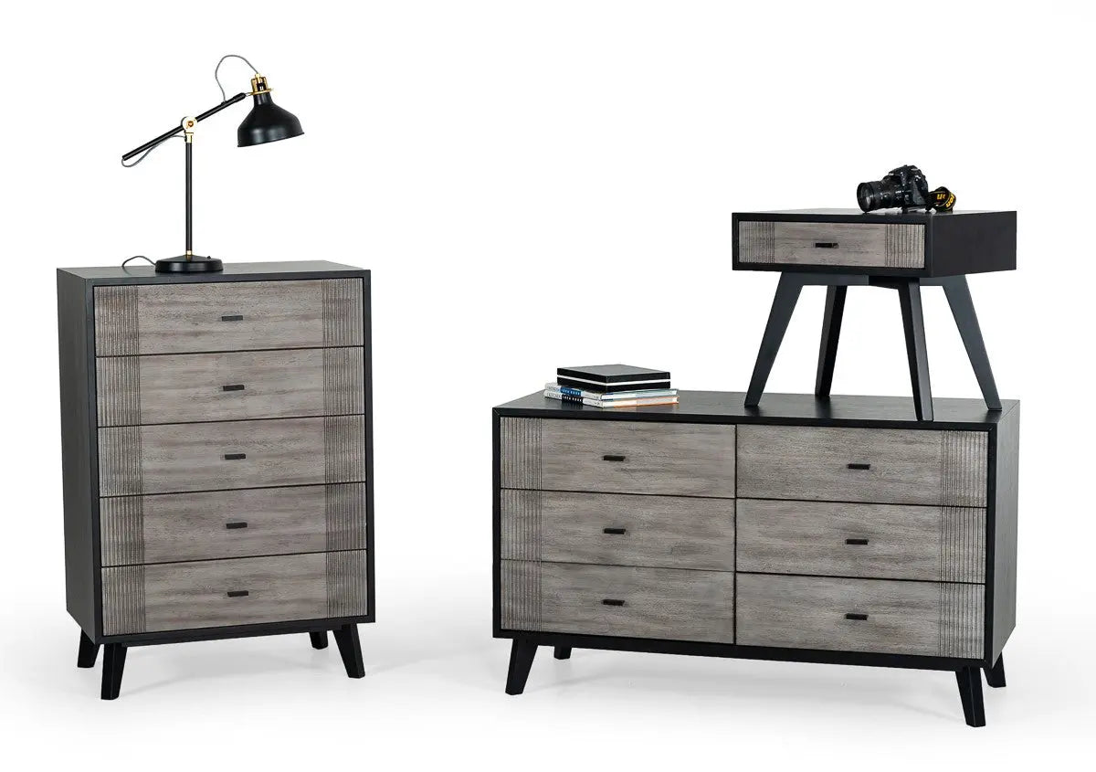 Vig Furniture - Nova Domus Panther Contemporary Grey & Black Dresser - Vgmabr-77-Drs