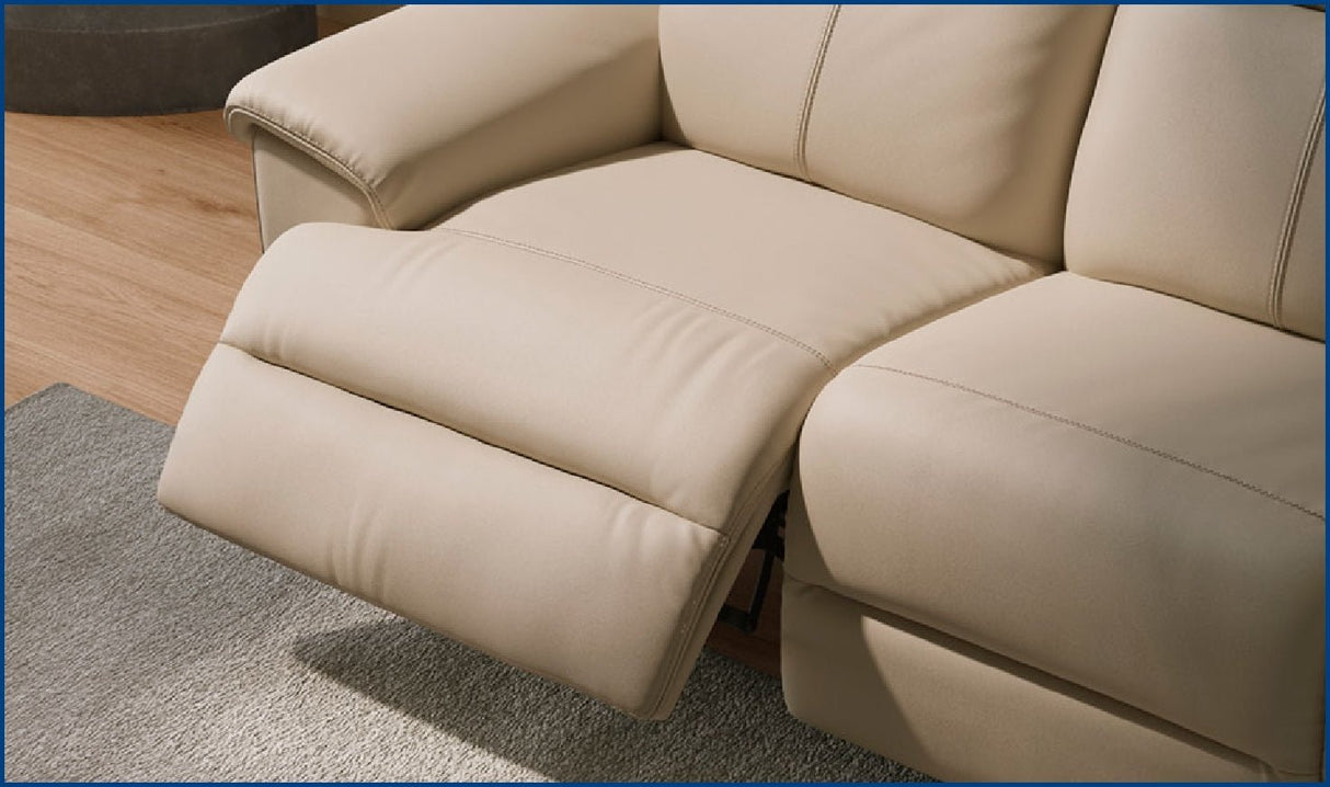 Potenza Leather Reclining Sofa with Closed Back