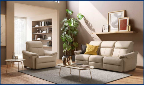 Potenza Leather Reclining Sofa with Closed Back