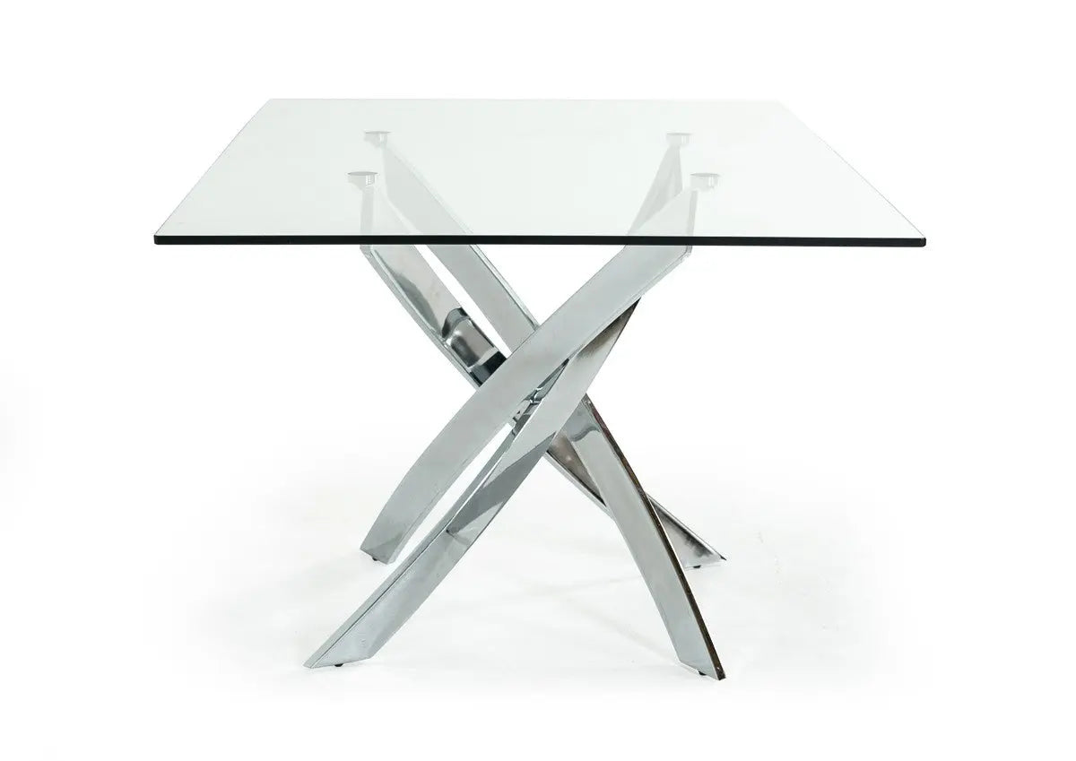 Vig Furniture - Modrest Pyrite Modern Rectangular Glass Dining Table - Vgewf2133Ea