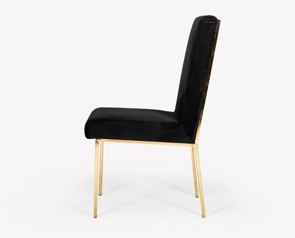 Vig Furniture - Modrest Reba Modern Black Velvet & Gold Dining Chair (Set Of 2) - Vgvcb0258G-Blk
