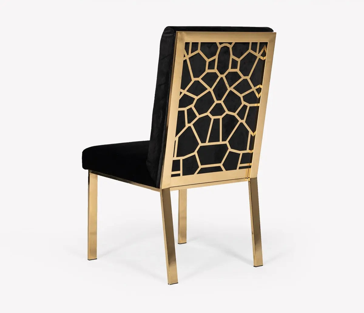 Vig Furniture - Modrest Reba Modern Black Velvet & Gold Dining Chair (Set Of 2) - Vgvcb0258G-Blk
