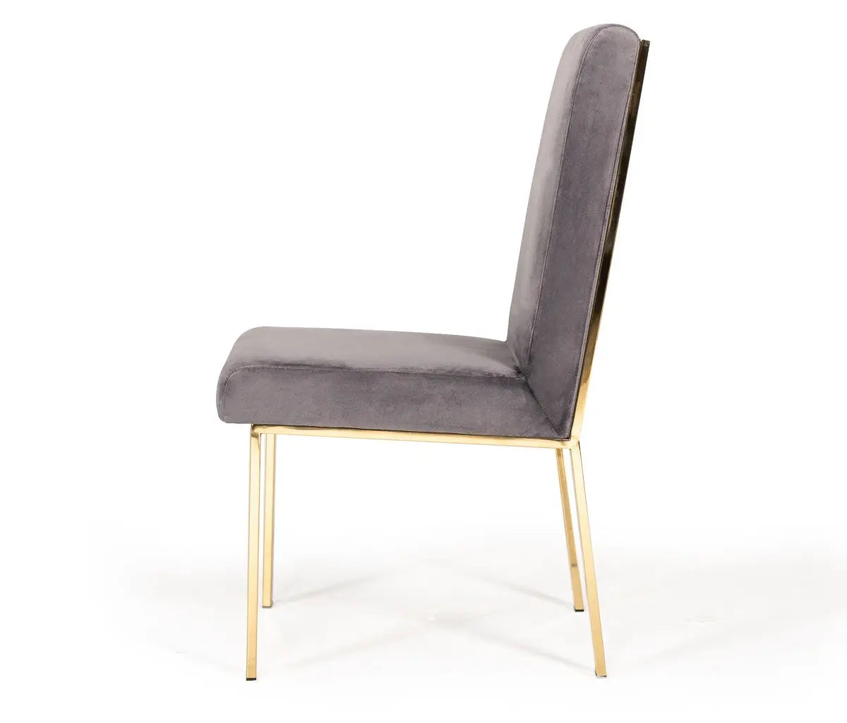 Vig Furniture - Modrest Reba Modern Grey Velvet & Gold Dining Chair (Set Of 2) - Vgvcb0258G-Gry