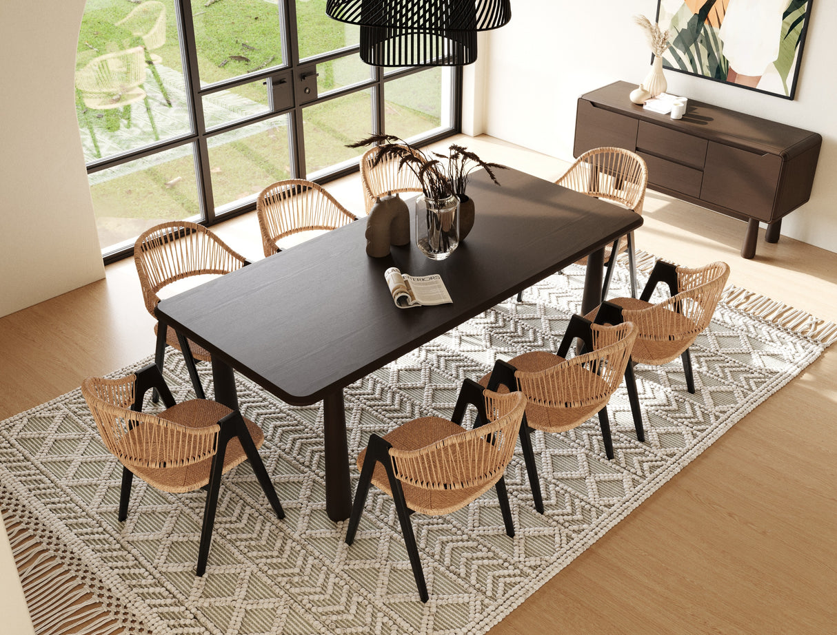 Vig Furniture Modrest Rhea - Modern 87" Dark Acacia Rectangular Dining Table