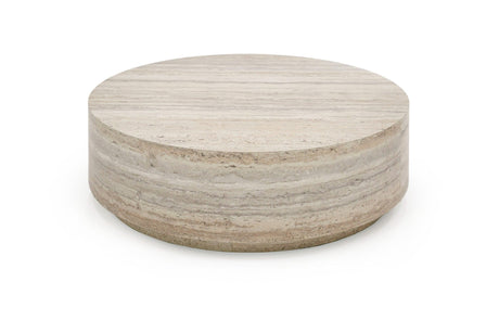 Vig Furniture Nova Domus Roma - Modern Faux Travertine Round Coffee Table