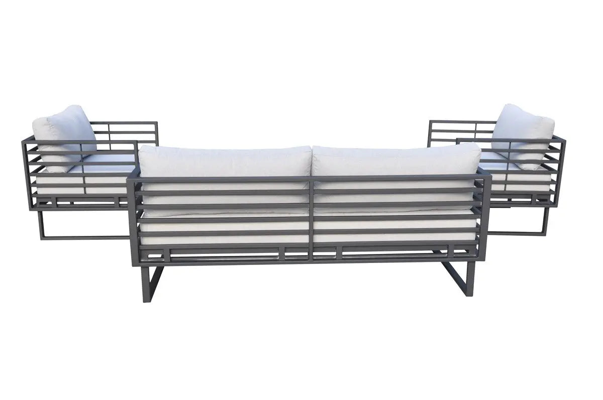 Vig Furniture - Renava Wharf Outdoor Grey & Black Sofa Set - Vgges0273