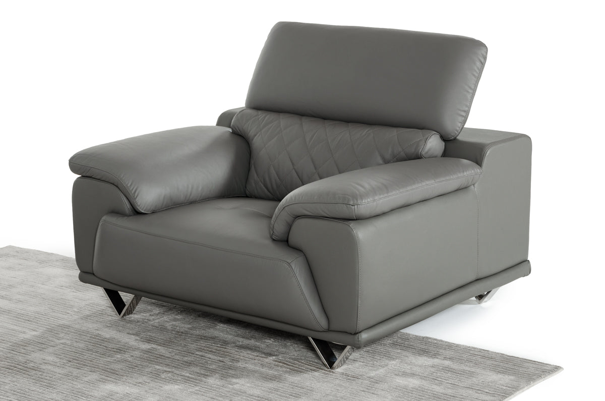 Vig Furniture Divani Casa Wolford Modern Grey Leather Chair