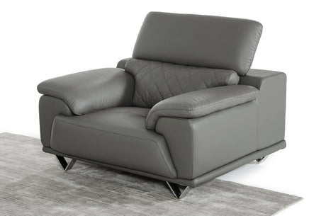 Vig Furniture Divani Casa Wolford Modern Grey Leather Chair