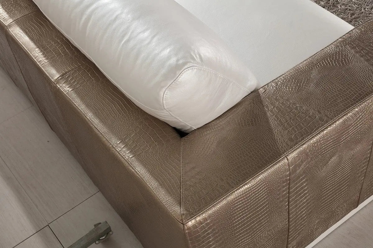 Divani Casa Cordova Modern Bronze & White Leather Sofa Set Vgbnsbl - 9228 | Home Elegance USA