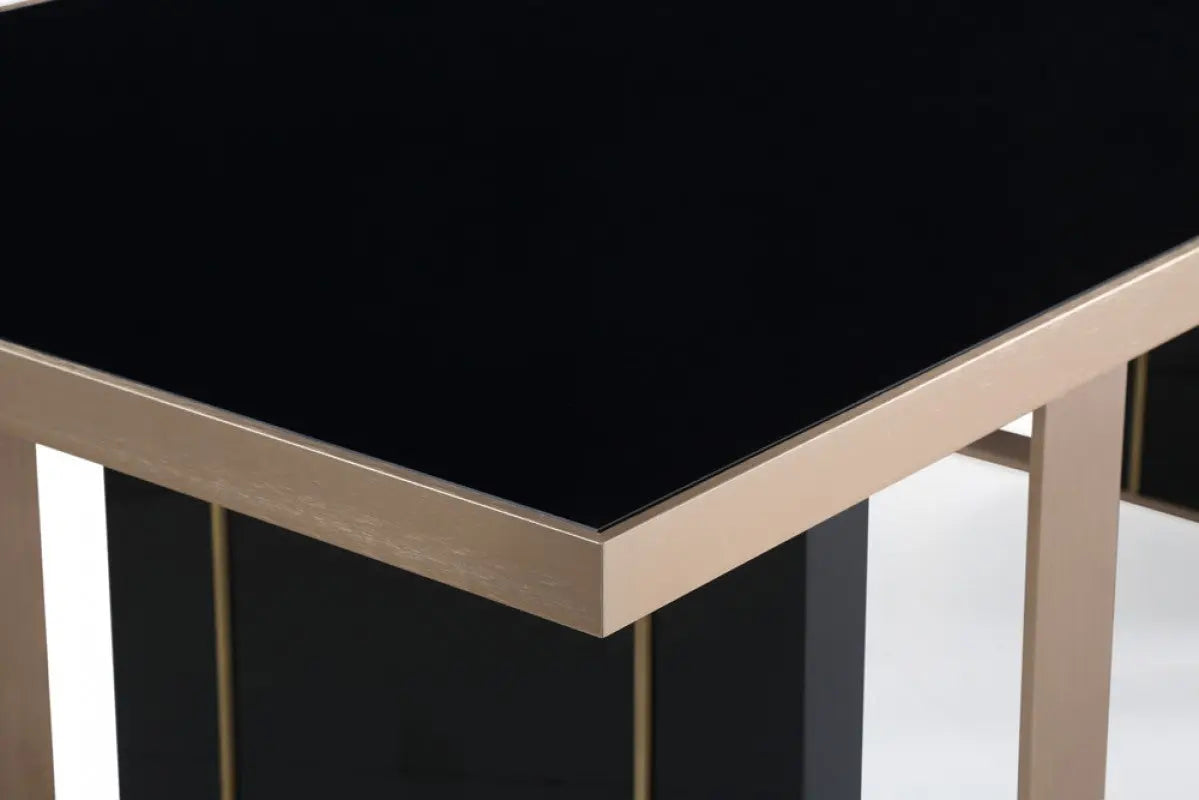 Vig Furniture - Nova Domus Cartier Modern Black & Rosegold Dining Table - Vgvct-A002