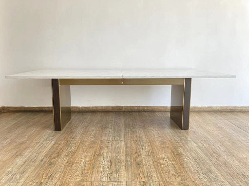 Vig Furniture Modrest Auer - White Marble & Gold Dining Table