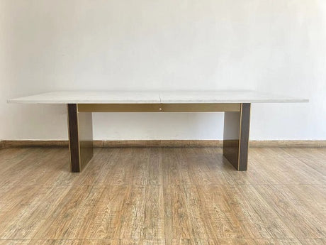 Vig Furniture Modrest Auer - White Marble & Gold Dining Table