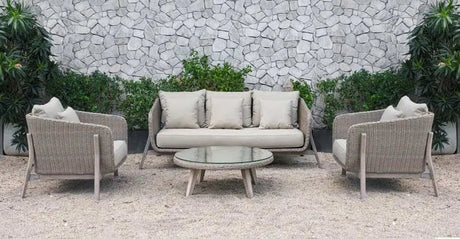 Vig Furniture - Renava Carillo Outdoor Beige Wicker Sofa Set - Vgatrasf-148