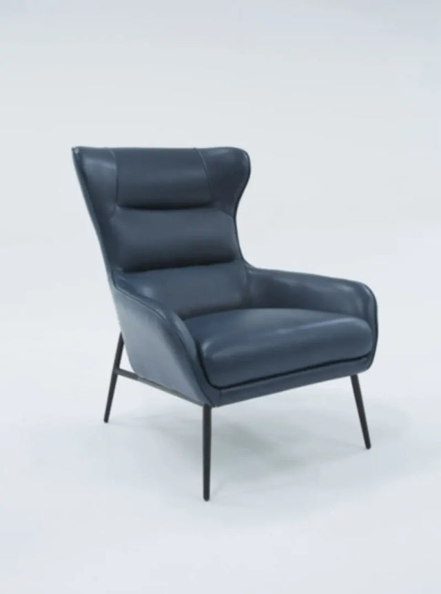 Vig Furniture - Divani Casa Susan Modern Blue Leatherette Lounge Chair - Vgbnec-084-Blu