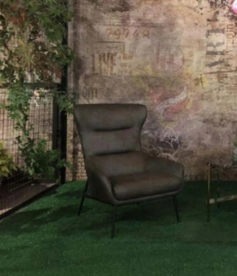 Vig Furniture - Divani Casa Susan Modern Dark Grey Leatherette Lounge Chair - Vgbnec-084-Gry
