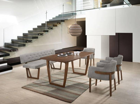 Vig Furniture - Modrest Jordan Modern Walnut & Grey Dining Table Set - Vgmajordan-Set-1