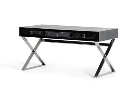 A&X Congress Transitional Black Crocodile Desk Vgunas706 - 150 - Blk | Home Elegance USA