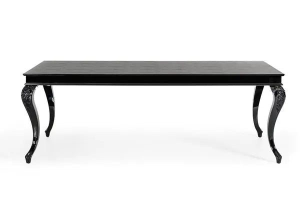 A&X Sovereign Transitional Black Crocodile Dining Table WBlack Gloss Legs Vgunrc830 - 220 - Blk | Home Elegance USA