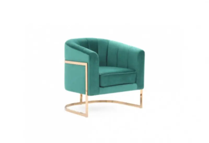Vig Furniture - Modrest Trask Modern Green Velvet & Rosegold Accent Chair - Vgvca016-Grn