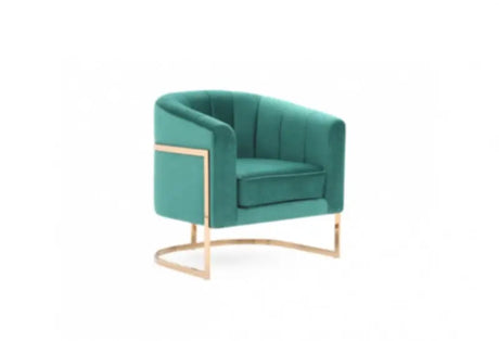 Vig Furniture - Modrest Trask Modern Green Velvet & Rosegold Accent Chair - Vgvca016-Grn
