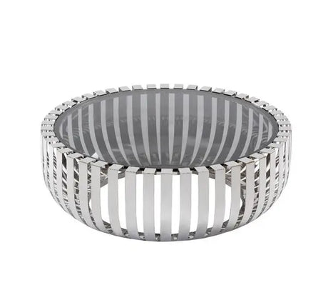 Vig Furniture - Modrest Cage Modern Stainless Steel Round Coffee Table With Glass Top - Vgvcct120901