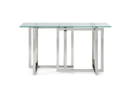 Vig Furniture - Modrest Valiant Modern Glass & Stainless Steel Console Table - Vgvck856