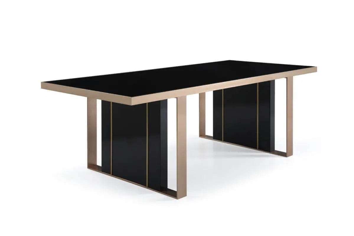 Vig Furniture - Nova Domus Cartier Modern Black & Rosegold Dining Table - Vgvct-A002