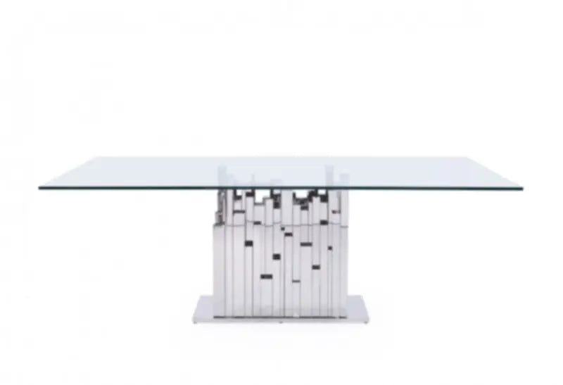 Vig Furniture - Modrest Edwin Modern Glass & Stainless Steel Dining Table - Vgvct1828
