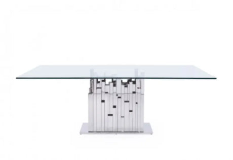 Vig Furniture - Modrest Edwin Modern Glass & Stainless Steel Dining Table - Vgvct1828