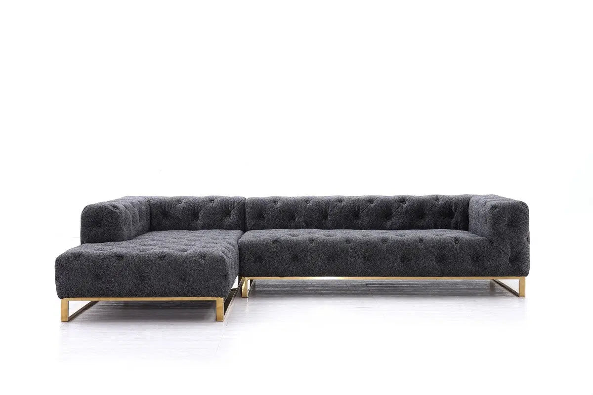 Vig Furniture - Divani Casa Willa Modern Grey Fabric Sectional Sofa - Vg2T-Y-0687B-Gry