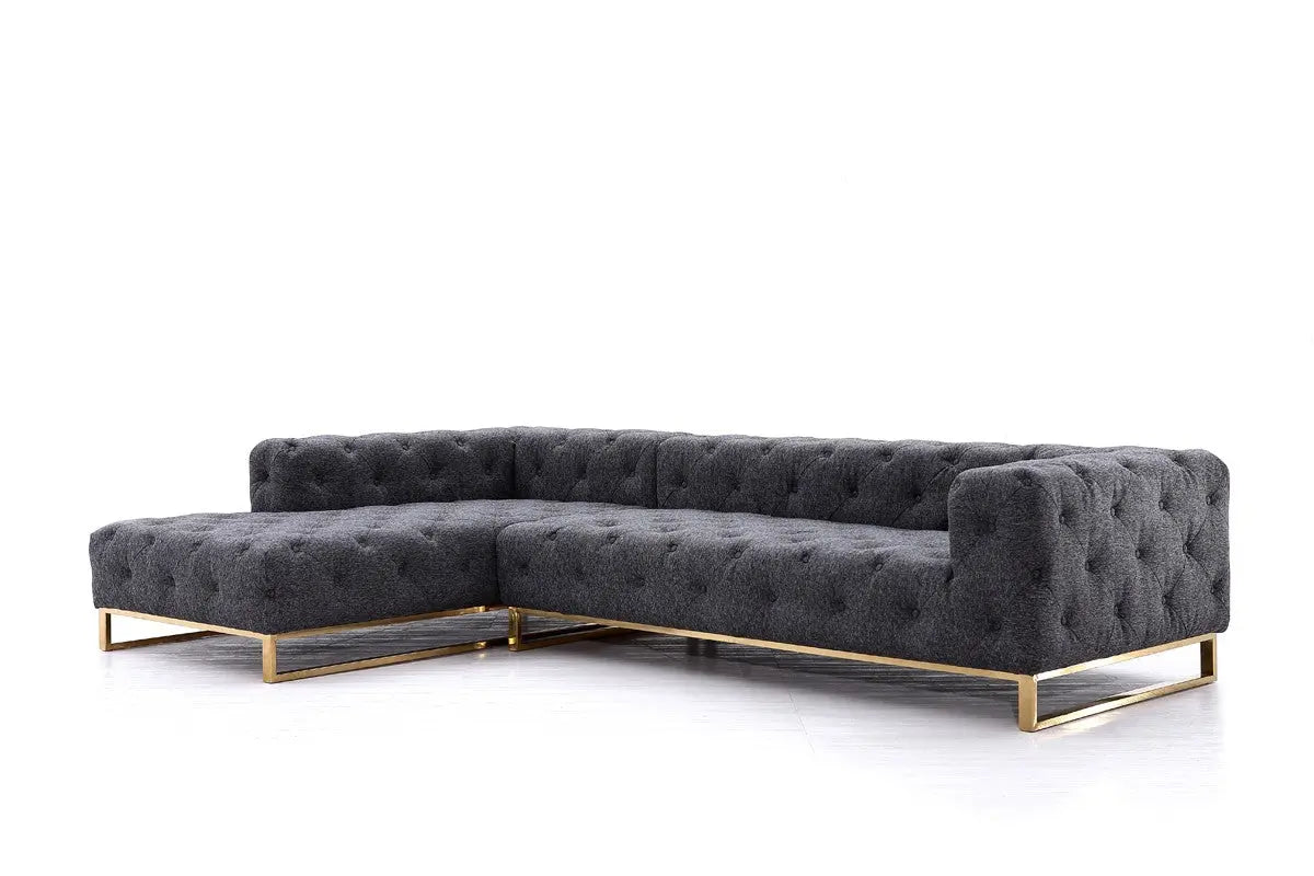 Vig Furniture - Divani Casa Willa Modern Grey Fabric Sectional Sofa - Vg2T-Y-0687B-Gry