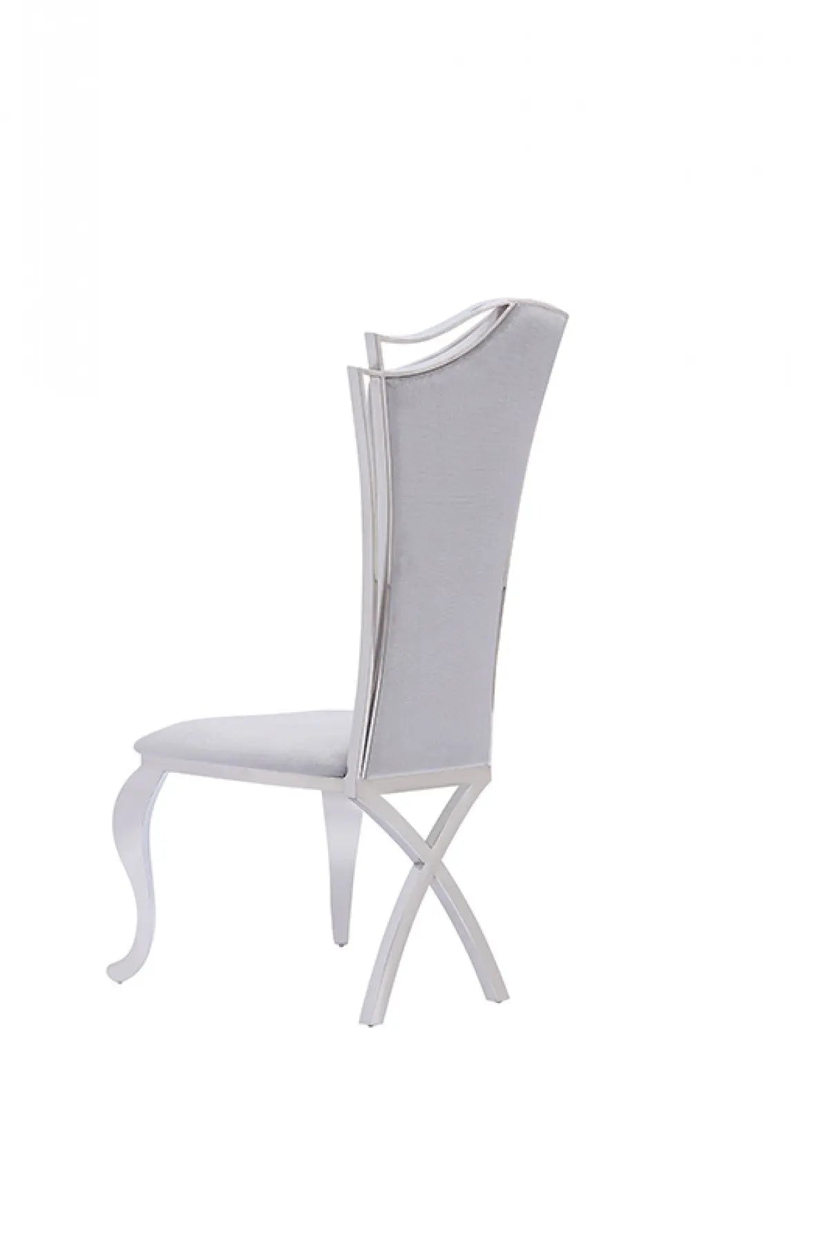 Vig Furniture - Modrest Bonnie Modern Grey Velvet & Stainless Steel Dining Chair (Set Of 2) - Vgzay906-1-Grybt