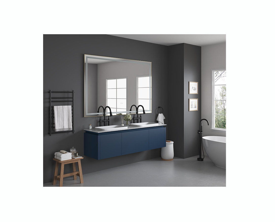 Modern bathroom vanity with storage, mirror, and elegant design for a stylish upgrade.