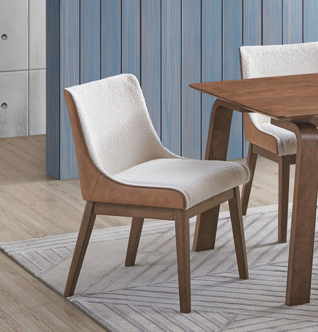 Modern Contemporary Walnut Finish 5pc Dining Set Rectangle Table and 4x Wingback Side Chairs Retro Style Dining Furniture - sold by Home Elegance USA
