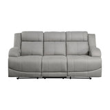 Attractive Gray Color Microfiber Upholstered 1pc Double Reclining Sofa Transitional Living Room Furniture | Home Elegance USA