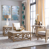 Catali Stone End Table White & Light Brown - White / Light Brown by Uttermost - View 5